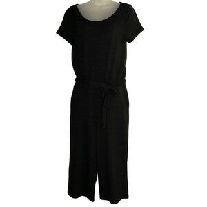 T By Talbots Women's Black Jumpsuit With Waist Tie & Keyhole Back Size SP SPF 50